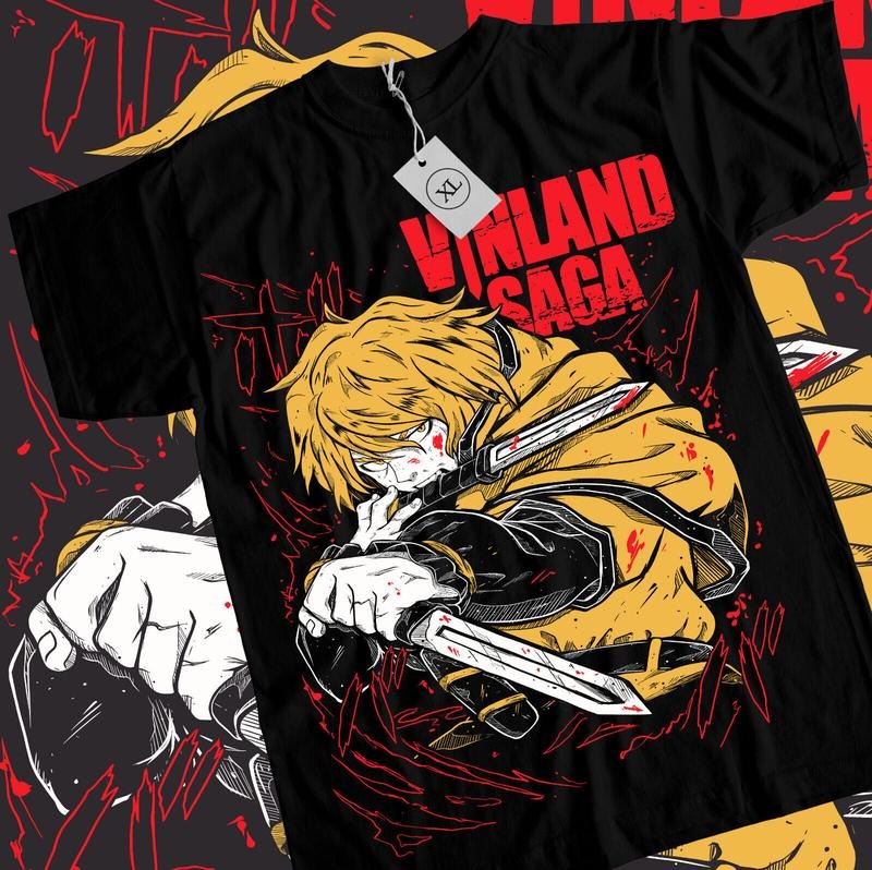 Vinland Saga Shirt,Thorfinn Shirt, Vinland,Askeladd,Manga Black Shirt,All Size Hoodie, Sweatshirt | RetroVerseTees.com