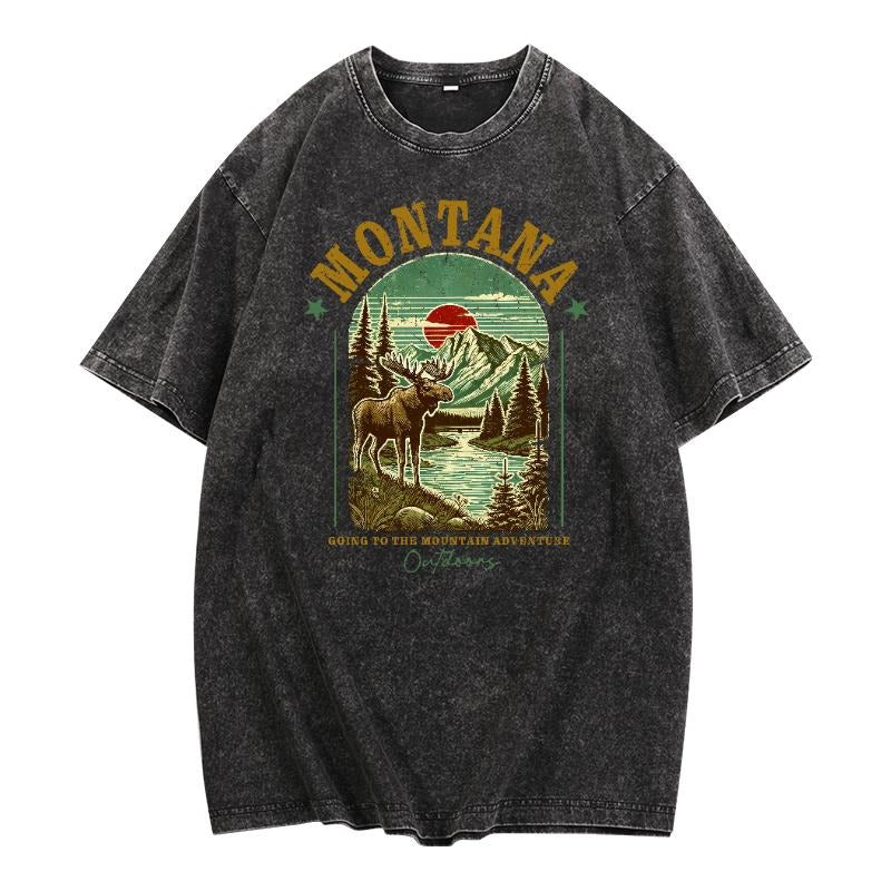 Vintage - inspired Washed Tee: Adventure