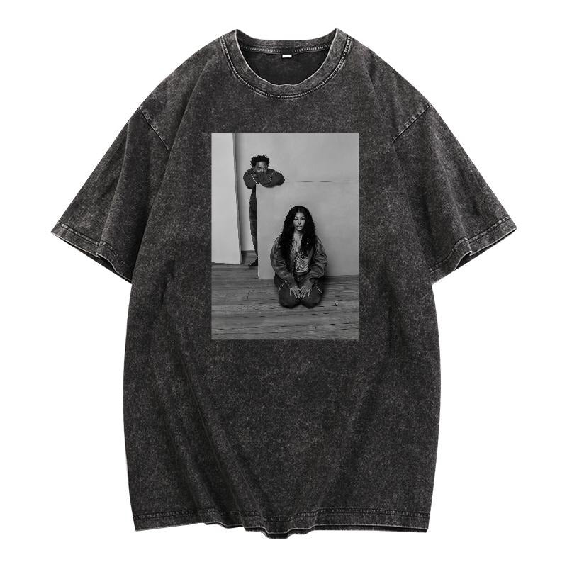 Vintage - inspired Washed Tee: Chic Design for Fashion