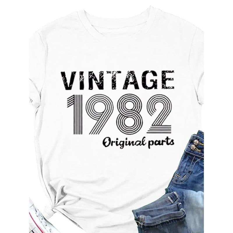 Vintage 1982 Original Print Women Lightsaber brand Shirt Short Sleeve WB shield Neck Loose Women Tshirt Ladies Tee Shirt...