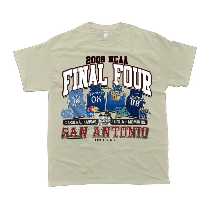 Vintage 2008 NCAA Final Four San Antonio T-Shirt, Carolina Kansas UCLA Memphis T-shirt, Men's Clothes, Men's Tshirt,...