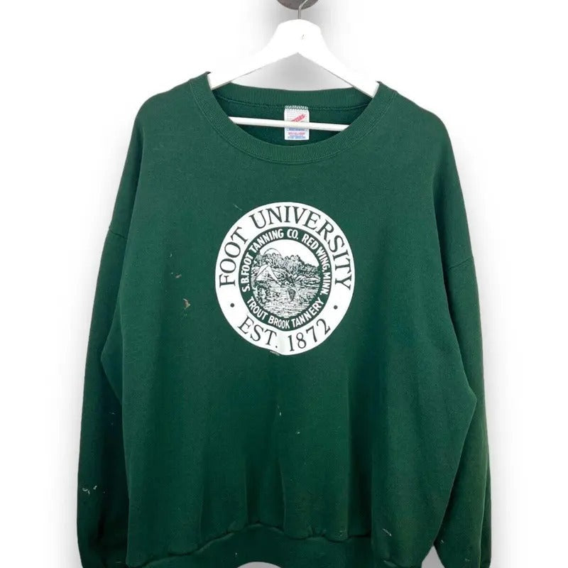 Vintage 90s Foot University Graphic Spell Out NCAA Crewneck Sweatshirt Size 2XL T-Shirts, Hoodie | RetroVerseTees.com