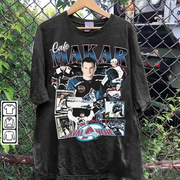 Vintage 90s Graphic Style Cale Makar T-shirt - Cale Makar T-shirt - Retro American Ice Hockey Tee For Man and Woman...