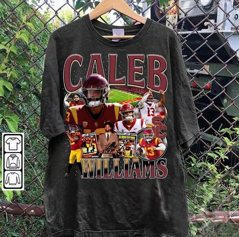 Vintage 90s Graphic Style Caleb Williams T-shirt - Caleb Williams T-shirt - Retro American Football Tee For Man and Woman...