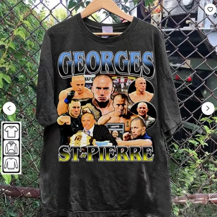 Vintage 90s Graphic Style Georges St-Pierre T-shirt - Georges St-Pierre T-shirt