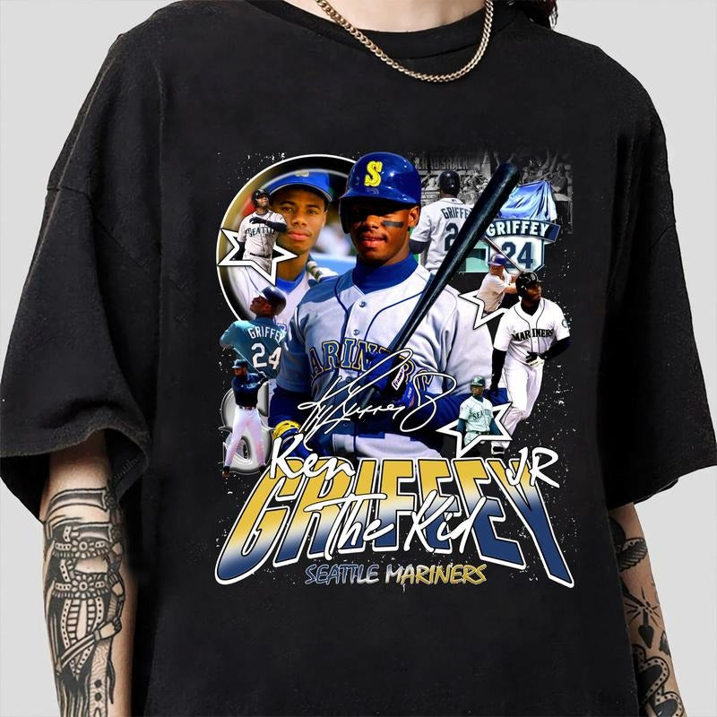 Vintage 90s Graphic Style Ken Griffey Jr T-shirt - Ken Griffey Jr Baseball Tee - Ken Griffey Jr Vintage T-shirt Classic...