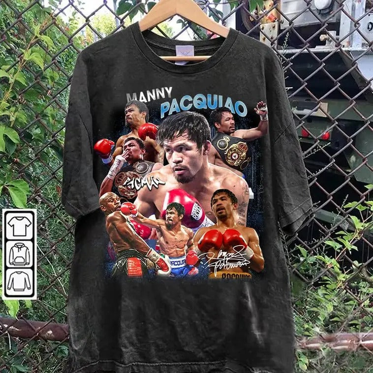 Vintage 90s Graphic Style Manny Pacquiao T-shirt - Manny Pacquiao Vintage T-shirt - Retro American Boxer Tee For Man and...