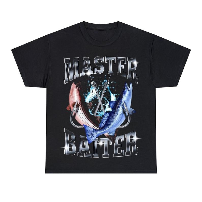 Vintage 90s Graphic Style Master Baiter T-Shirt - Master Baiter Fishing  T-Shirt
