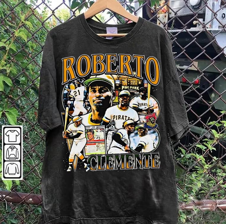 Vintage 90s Graphic StyleRoberto Clemente T-shirt - Roberto Clemente T-shirt - Retro American Baseball Tee For Man and...