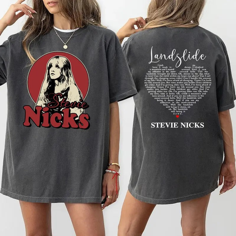 Vintage 90s Stevie Nicks 2 Sides Shirt Sweatshirt Hoodie, Lyrics Song Tee, Tour Gift Shirt | RetroVerseTees.com