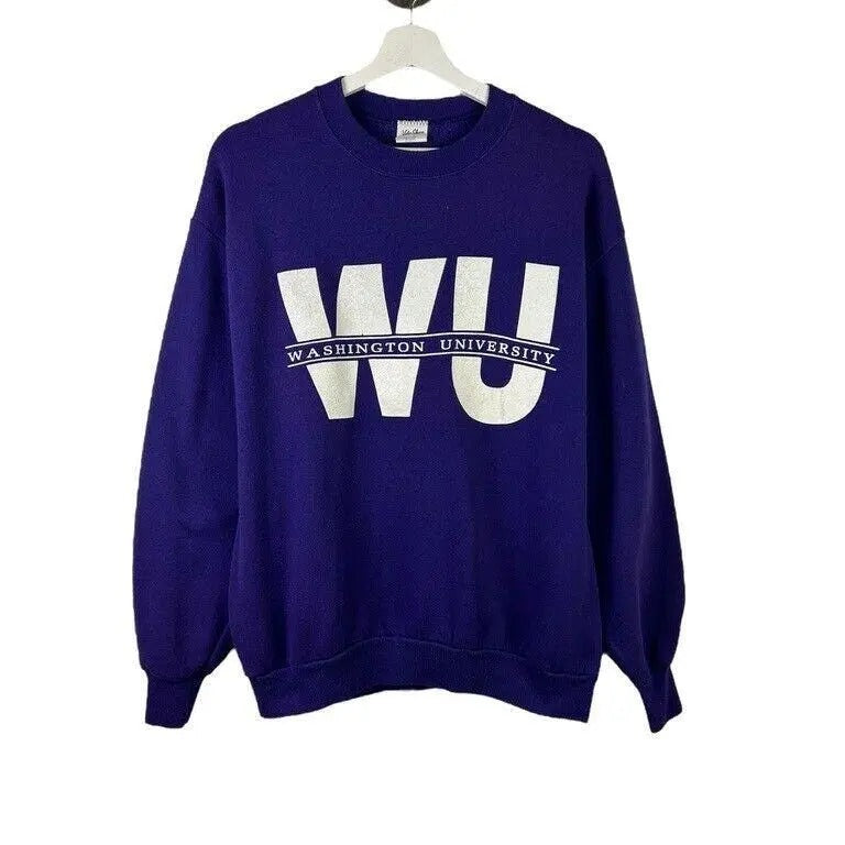 Vintage 90s Washington Huskies NCAA Spellout Graphic Sweatshirt Sz Large Purple T-Shirts, Hoodie | RetroVerseTees.com