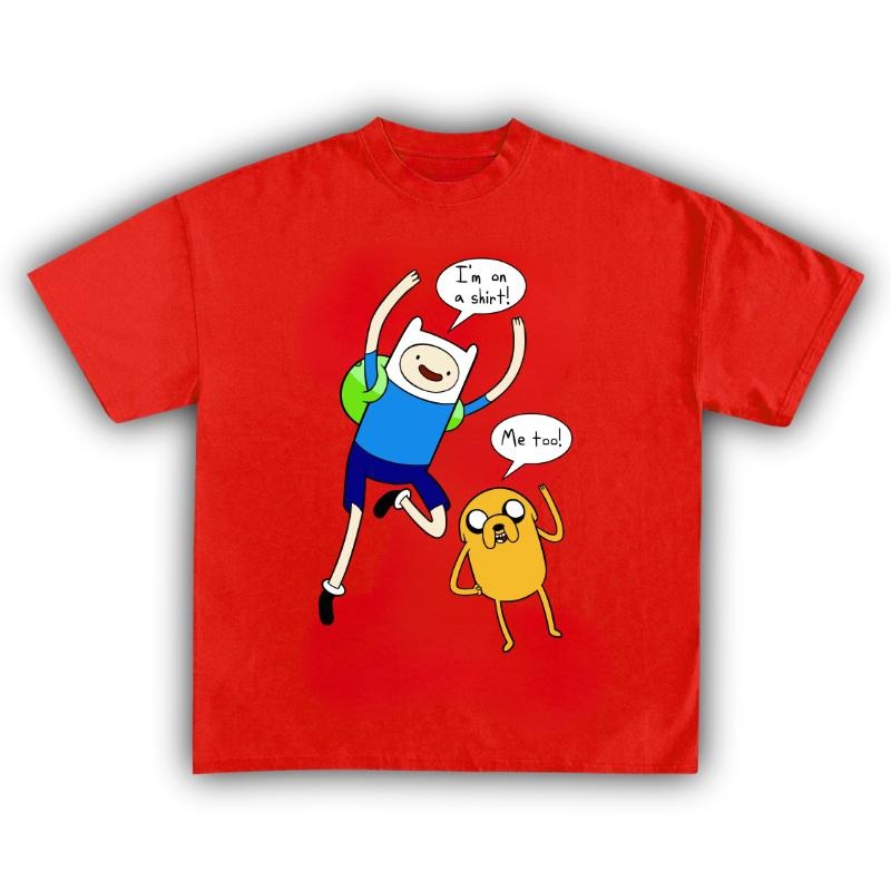 Vintage Adventure Time Promo Tee Graphic T-Shirt Finn Jake Small Casual Crew Neck Cotton Short Sleeve