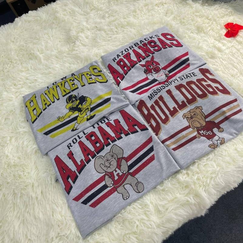 Vintage All Team NCAA College Mascot Football Sweatshirt Cotton Belt Big Top Classic graphic tee Crewneck Comfy Fit Hoodie