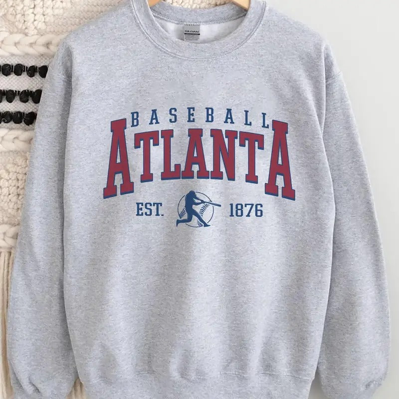 Vintage Atlanta Baseball Sweatshirt Atlanta Baseba_838 (1) , Multiple Colorways - Full Size Range T-Shirts, Hoodie
