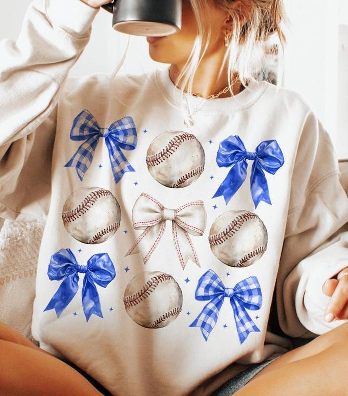 Vintage Baseball Bow Sweatshirt Coquette Baseball Game Day Mama Retro Baseball Season T-Shirts, Hoodie | RetroVerseTees.com