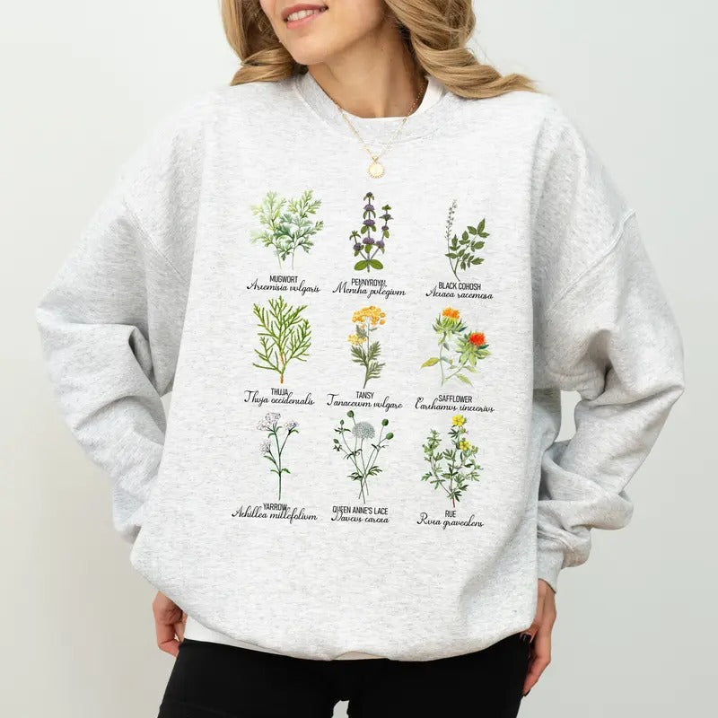 Vintage Botanical Sweatshirt, Herbs For Reproductive Freedom Crewneck, Pro Choice Long Sleeved Pullover, Abortion Is...