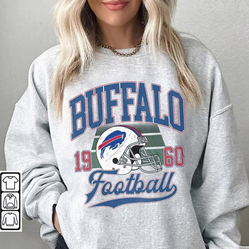 Vintage Buffalo Football Sweatshirt, Retro Buffalo Sweatshirt Tee, Gift For Football Hoodie | RetroVerseTees.com