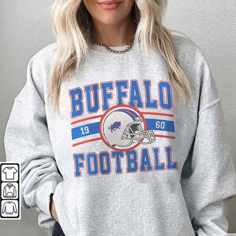 Vintage Buffalo Football Sweatshirt, Retro Buffalo Sweatshirt, Gift For Football T-Shirts, Hoodie | RetroVerseTees.com