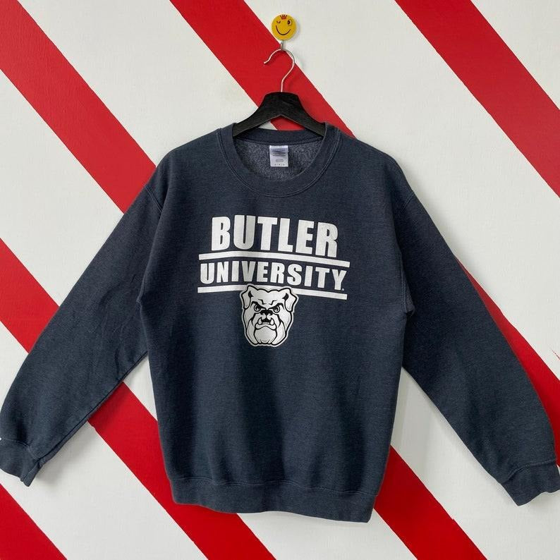 Vintage Butler University Sweatshirt Butler Crewneck Butler University Sweater Pullover Butler Bulldogs Print Logo...