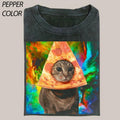 Vintage Cat Star Sky Pizza T-shirt, Cute Cat Shirt, Love Cat Tshirt, Meme Cringe Funny Dumb Shirts, Unisex Shirt Menswear...