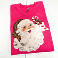 Vintage Cheetah Santa Sweatshirt - - HOT PINK T-Shirts, Hoodie | RetroVerseTees.com