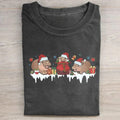 Vintage Christmas Funny Moo Deng Graphic Tee - Santa Claus - Christian Christmas - Cute Xmas Shirt
