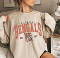 Vintage Cincinnati Football Crewneck Sweatshirt , Bengal Sweatshirt, Game Day Pullover, Bengal 90s Style Football...