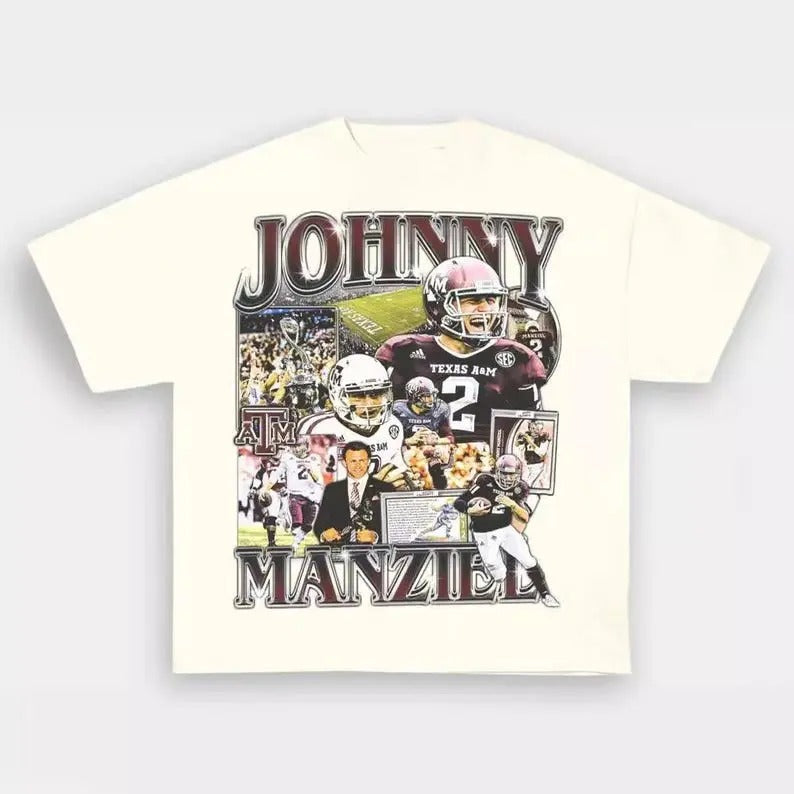 Vintage College Johnny Manziel Graphic Tee, Sports Graphic Tee Hoodie, Sweatshirt | RetroVerseTees.com