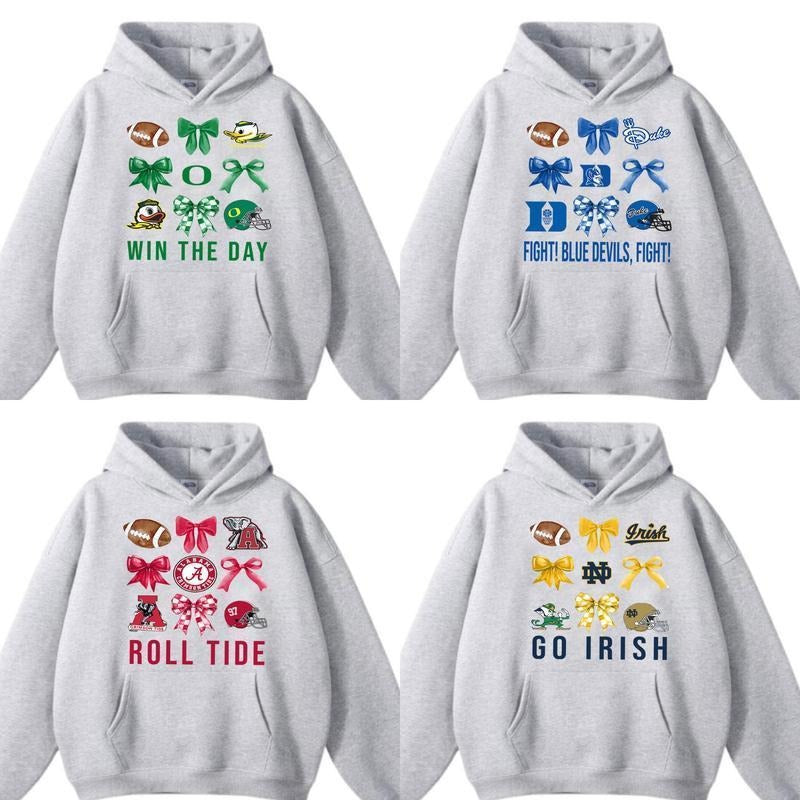 Vintage Coquette NCAA Football Team Collection Sport Grey Hoodie, Graphic NCAA College University Sport Team Collection...