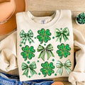 Vintage Coquette Patrick's Day Sweatshirt, Shamrock Lucky Bow Sweatshirt, St. Patrick's Day Sweatshirt T-Shirts, Hoodie