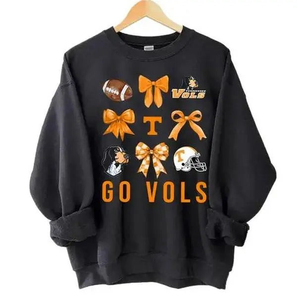 Vintage Coquette Tennessee Volunteers Football NCAA Team Shirt, Graphic NCAA University Sport Team Shirt, Gift Top Cotton...
