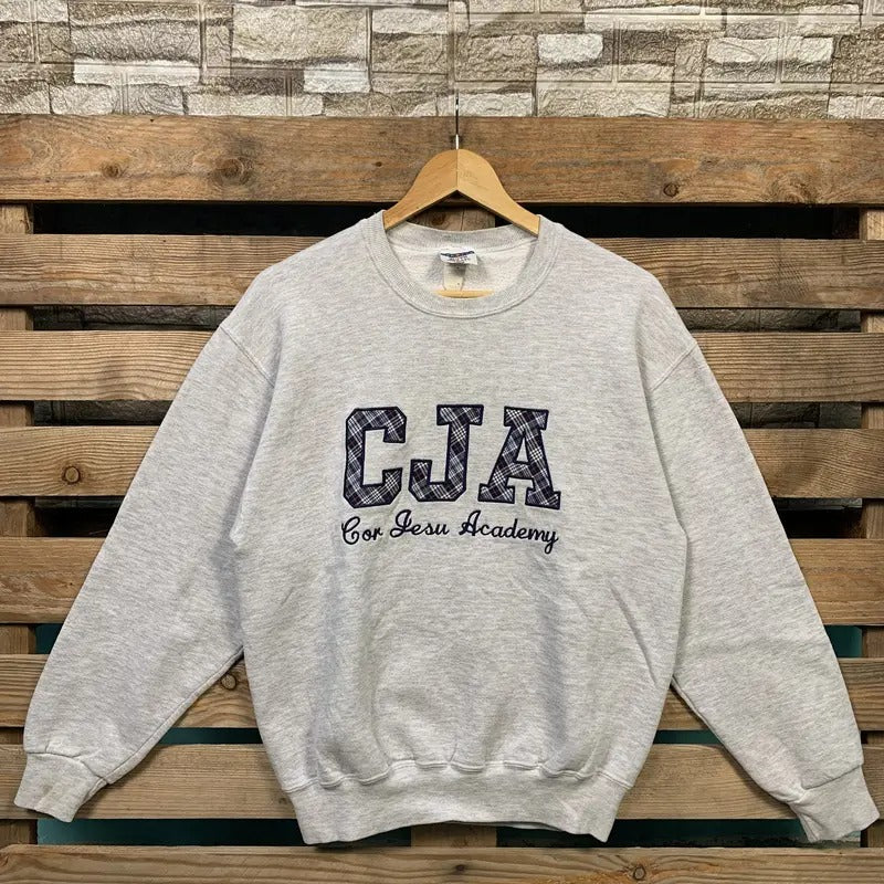 Vintage Cor Jesu Academy Sweatshirt Cor Jesu Pullover Sweater Cor Jesu Crewneck Jumper Cor Jesu Academy Embroidered Logo...