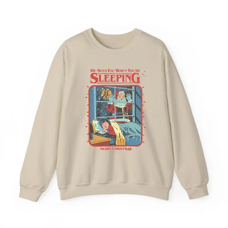 Vintage Creepy Santa Sweatshirt Christmas Party Funny Retro Graphic Sweatshirt T-Shirts, Hoodie | RetroVerseTees.com