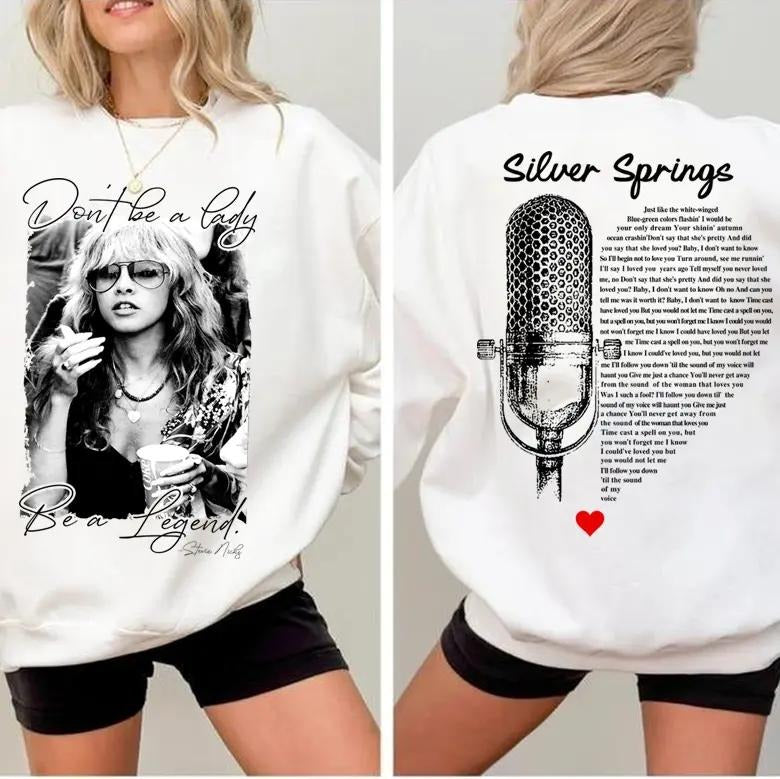 Vintage Don't Be A Lady Be A Legend 2 Side Sweatshirt, Music Concert Hoodie, Gift For Women and Man Unisex Shirts...