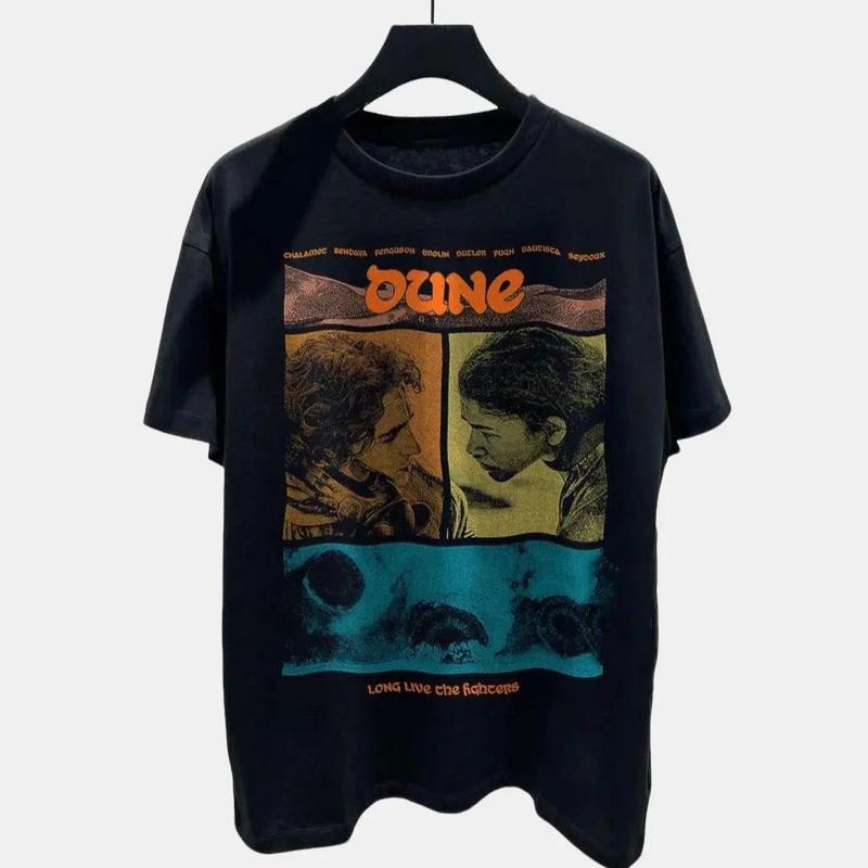 Vintage Dune Arrakis Landscape with Paul and Chani, Unisex Short Sleeve T-Shirt, Multiple Colorways Gift Hoodie, Sweatshirt
