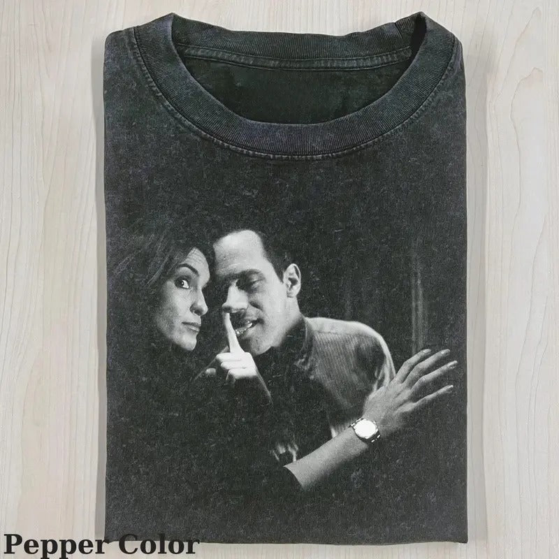 Vintage Elliot Stabler And Olivia Benson Graphic Tee - Elliot and Olivia Shirt - Law and Order SVU Movie Shirt - Movie...