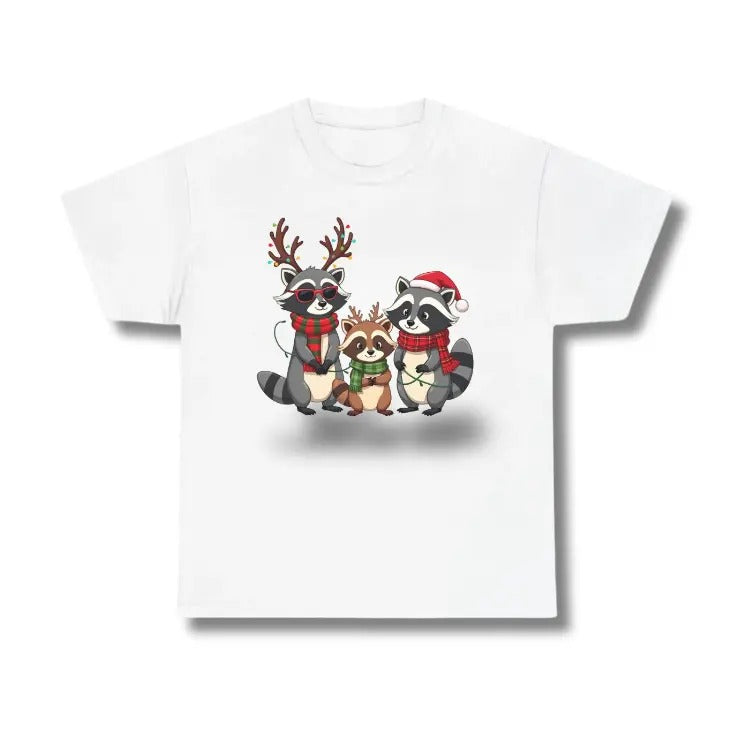 Vintage Family Matching Christmas Raccoons Santa Hat Graphic Tee, Sweatshirt, Hoodie Size S-3XL,Gift For Women Top...