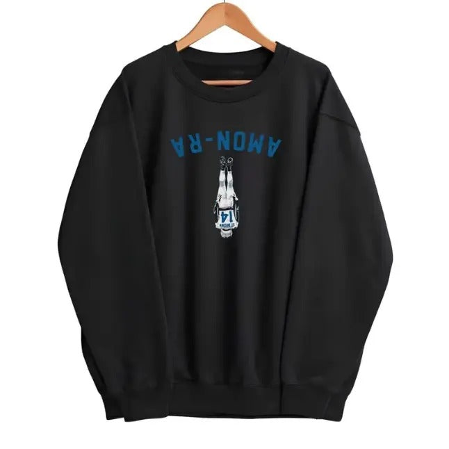 Vintage Football Amon-Ra St. Brown Touchdown Graphic Shirt, Sweatshirt | Detroit Football Hoodie Crew Neck, Menswear Top,...