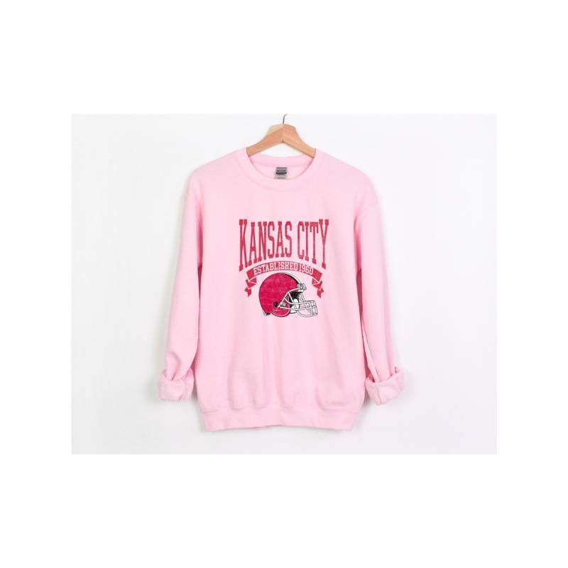 Vintage Football Sweatshirt Pink T-Shirts, Hoodie | RetroVerseTees.com