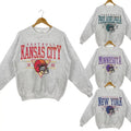 Vintage Football Team Crewneck Sweatshirt In Sport Grey - Classic Fit, Unisex, Casual Style, S-5XL T-Shirts, Hoodie