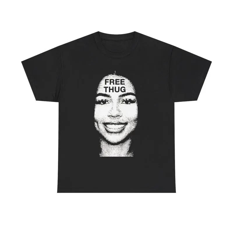 Vintage Free Thug Graphic T-Shirt Casual Classic Cotton Retro Top Comfy Tee Tshirt Streetwear Hoodie, Sweatshirt