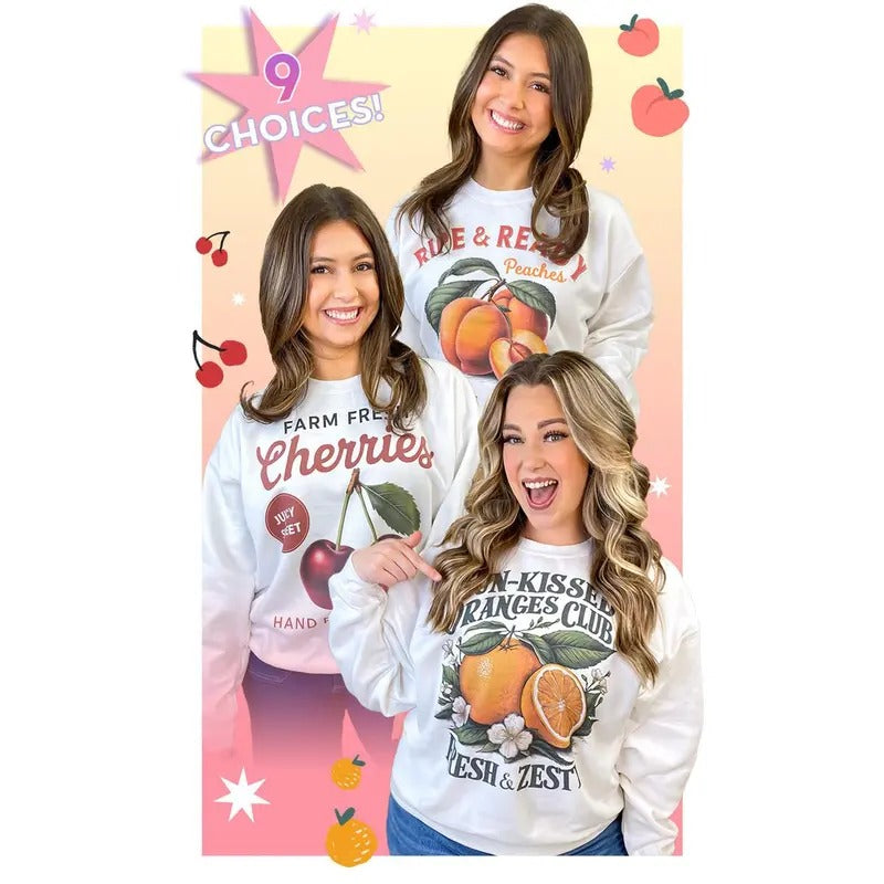 Vintage Fruit Graphic Sweatshirt Tik Tok T-Shirts, Hoodie | RetroVerseTees.com