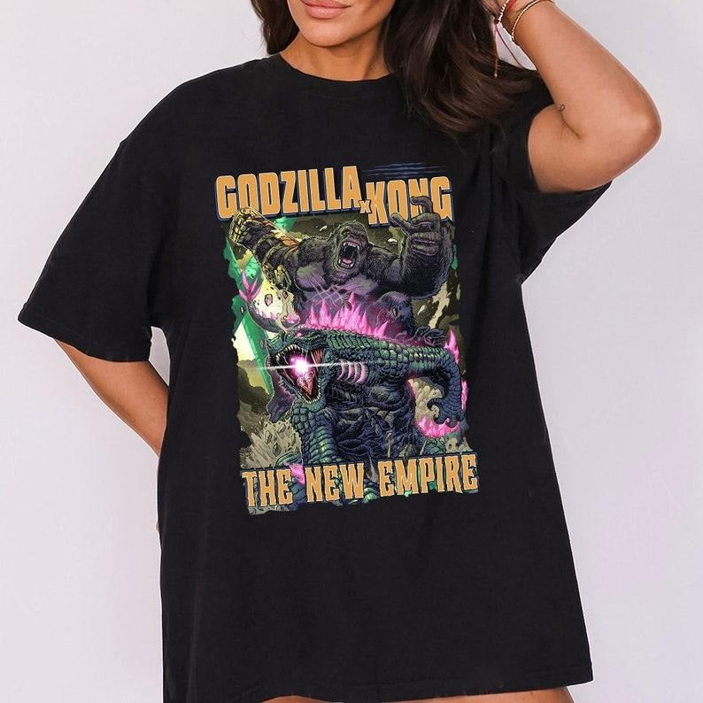Vintage Godzilla X Kong The New Empire 2024 T-Shirt, Godzilla X Kong T-Shirt, Godzilla Movie T-Shirt, Godzilla Movie 2024...