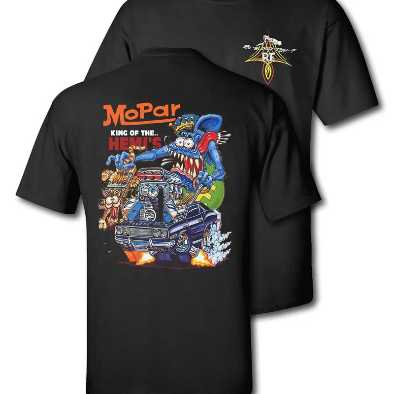 Vintage Graphic Tees Rat Fink Mopar King of Hemis T-Shirt Casual Cotton Hoodie, Sweatshirt | RetroVerseTees.com