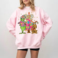 Vintage Grinnch Christmas Tree Sweatshirt, Whimsical Grinnch Max Tree Sweatshirt, Christmas Coquette Gift, Funny Gricnhy...