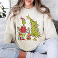 Vintage Grlnch Christmas Tree Sweatshirt, Whimsical Grnch Max Tree Sweatshirt, Retro Xmas Tee, Funny Grinchy Gift Hoodie