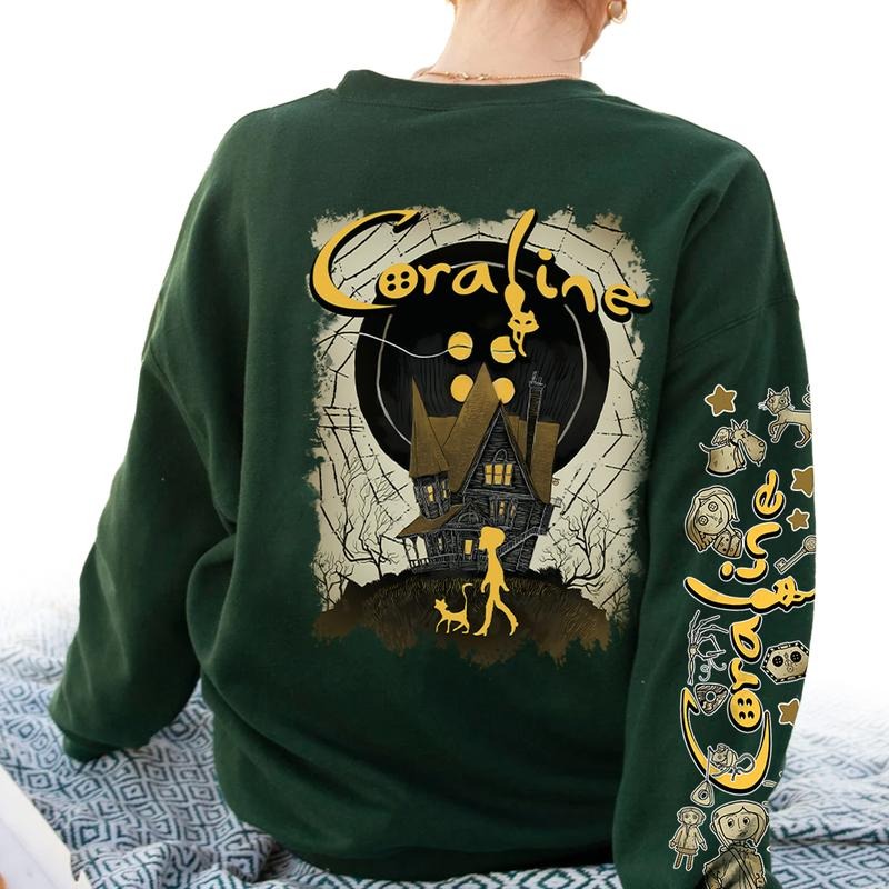 Vintage Halloween Movie Hoodie, Halloween Hoodie, Coraline Best For Coraline Movie Sweatshirt T-Shirts | RetroVerseTees.com