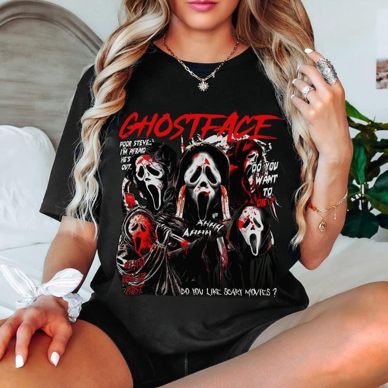 Vintage Halloween Scream Shirt, Gh0st Face Shirt, H0rror Movie Shirts Hoodie, Sweatshirt | RetroVerseTees.com