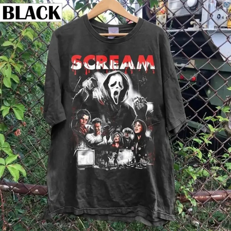 Vintage Halloween Scream Shirt, Scream Horror Shirt, Retro Spooky Season Shirt, Halloween Graphic Tee, Ghost Face Shirt,...