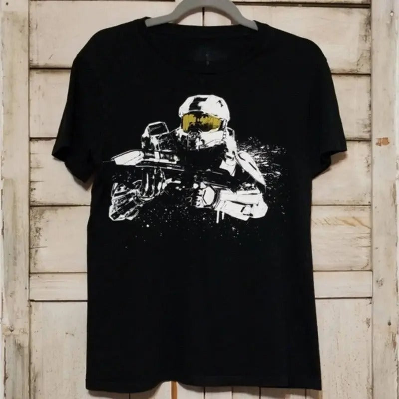 Vintage Halo Black T-Shirt Cotton Menswear Cotton Menswear T-Shirt Top Hoodie, Sweatshirt | RetroVerseTees.com